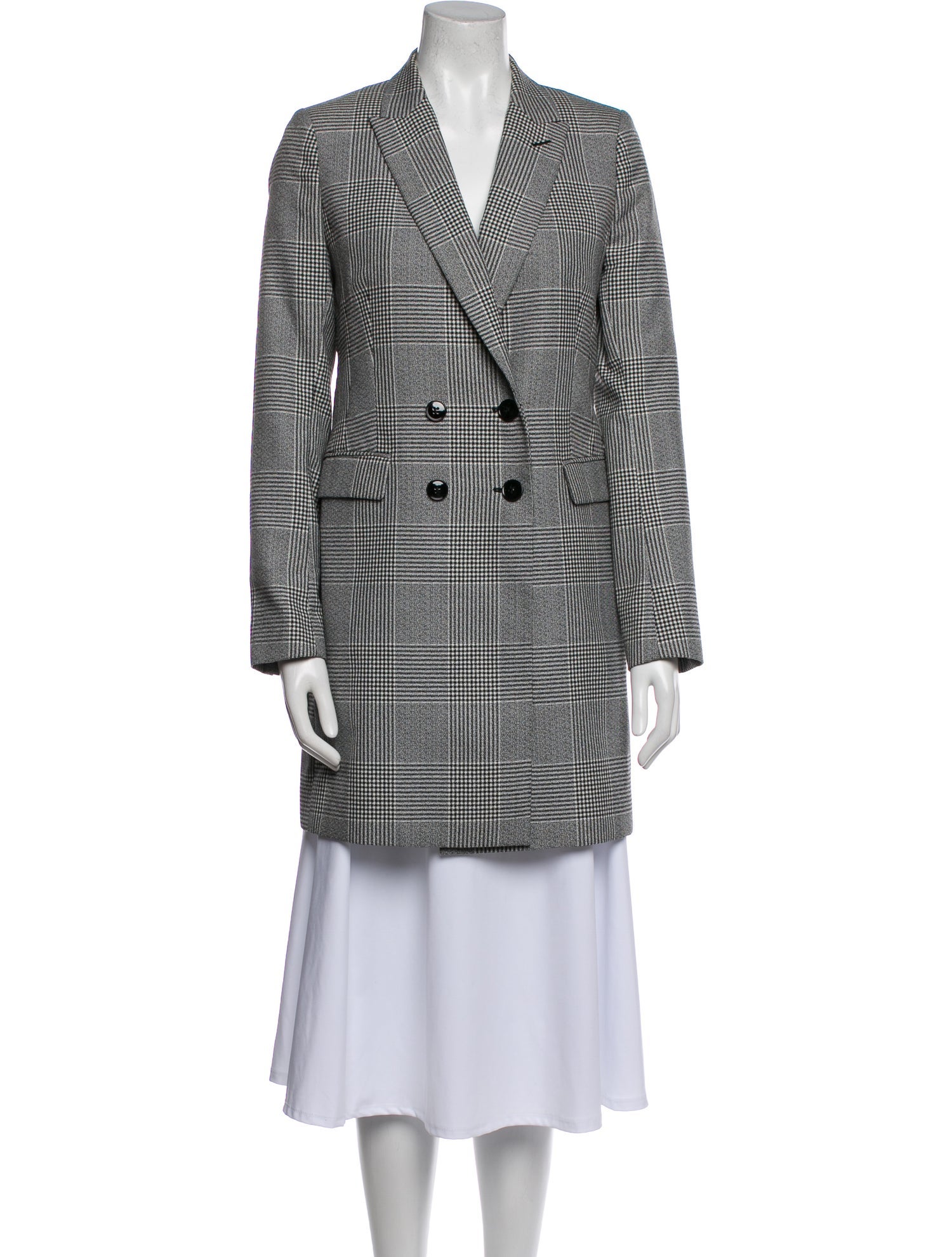 Reiss Plaid Print Peacoat