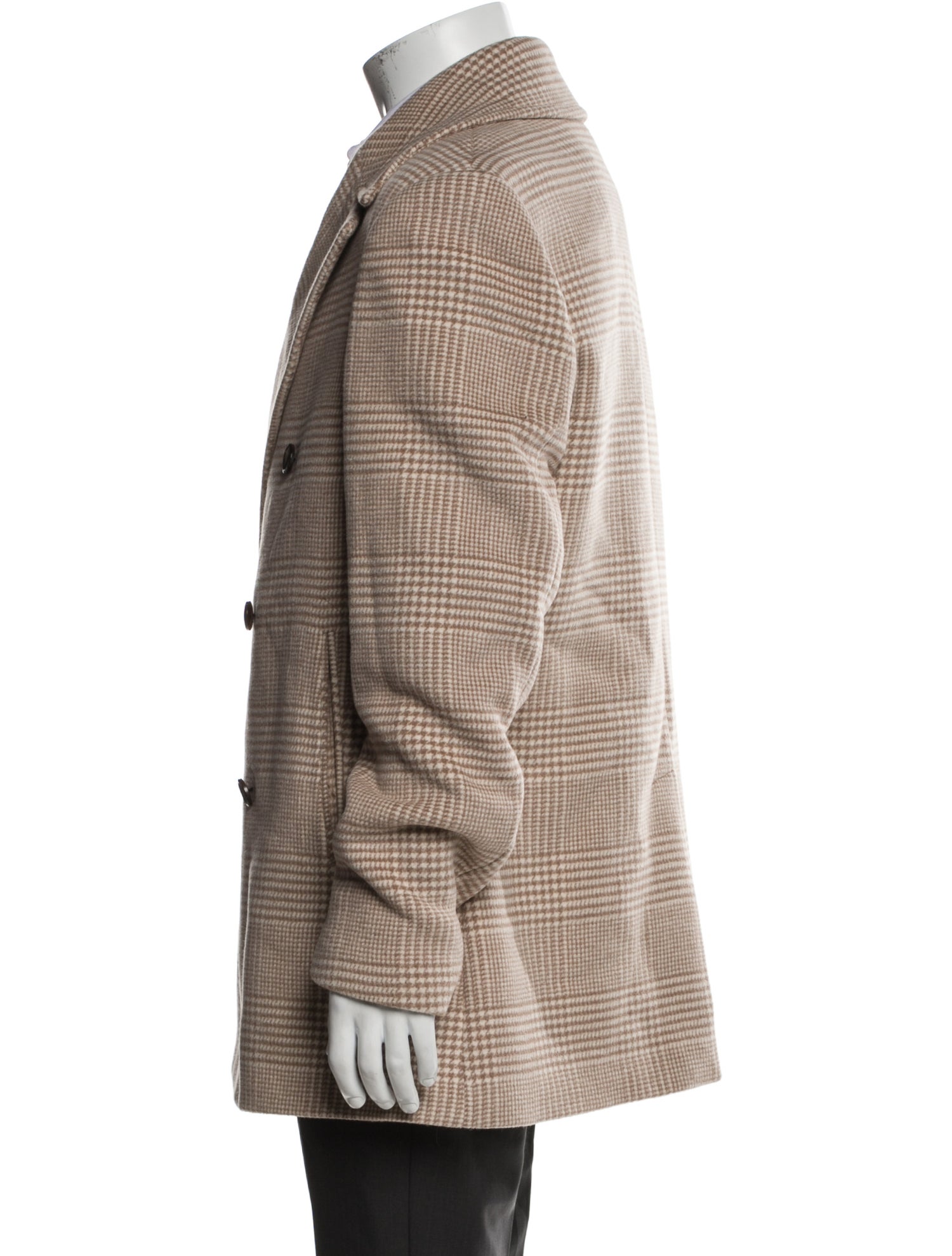 Reiss Wool Plaid Print Peacoat