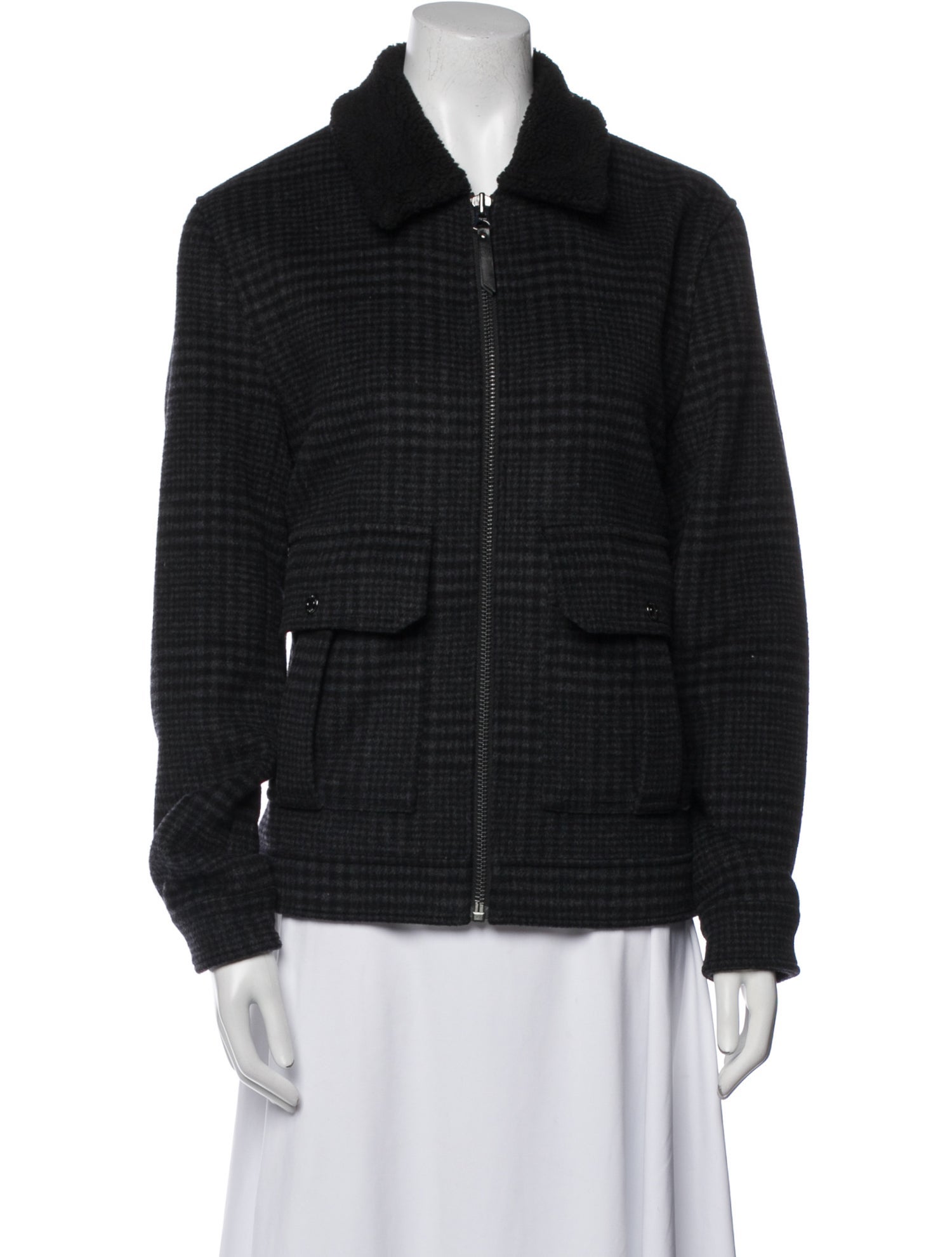 Reiss Wool Plaid Print Jacket