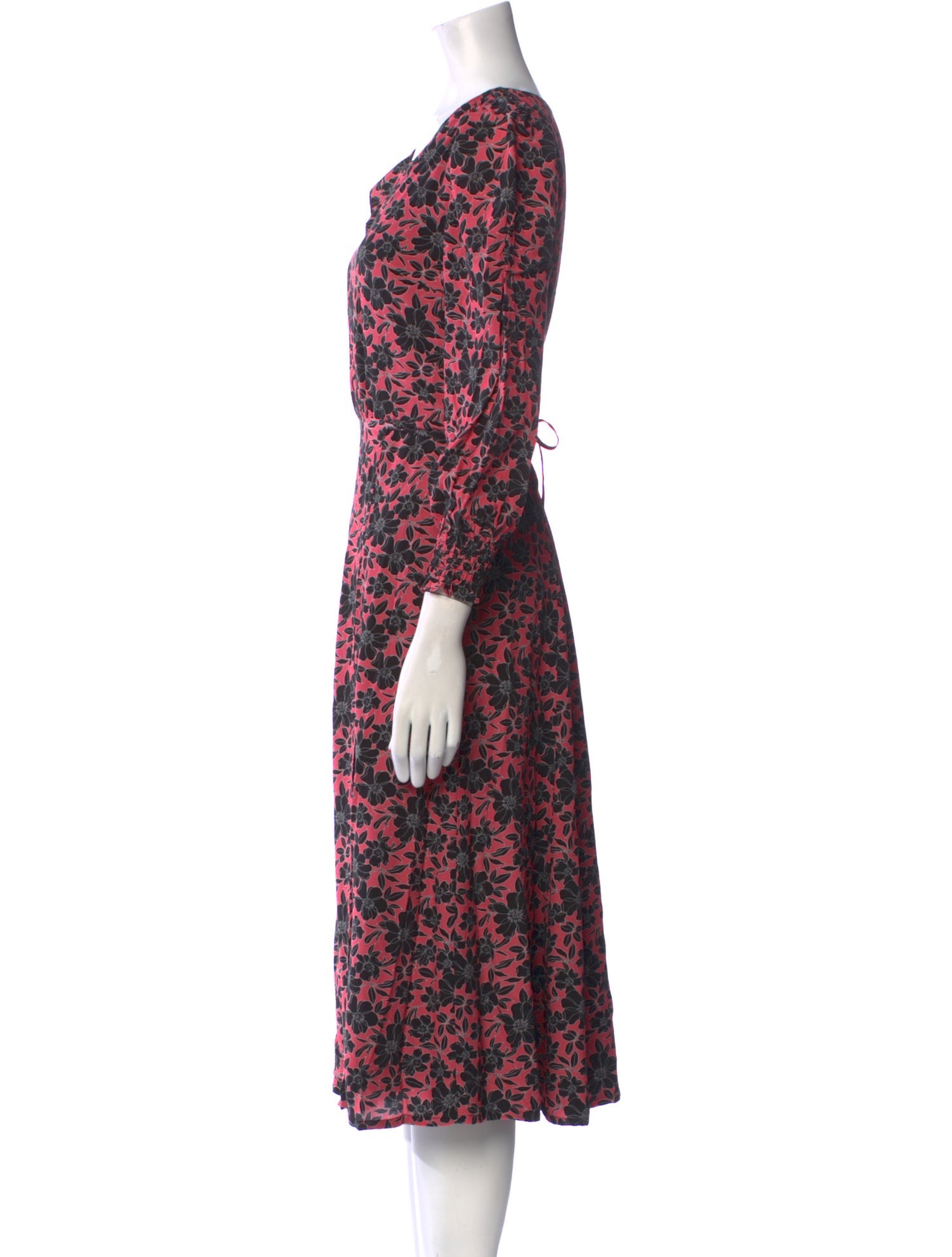 Reiss Floral Print Midi Length Dress