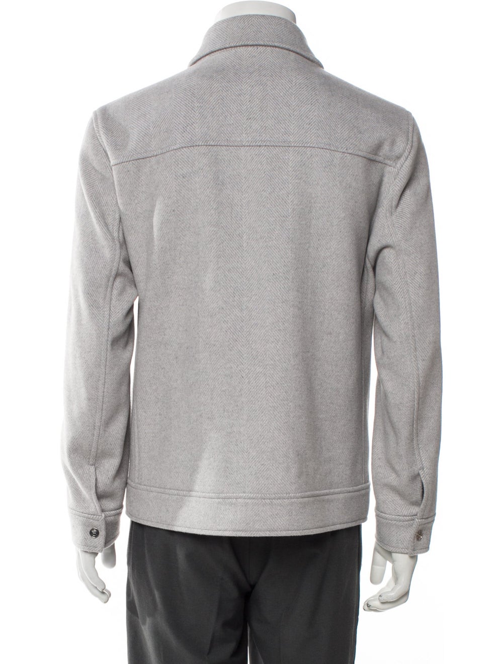 Reiss Jacket Grey Satin Lining Patch Pockets - image 3