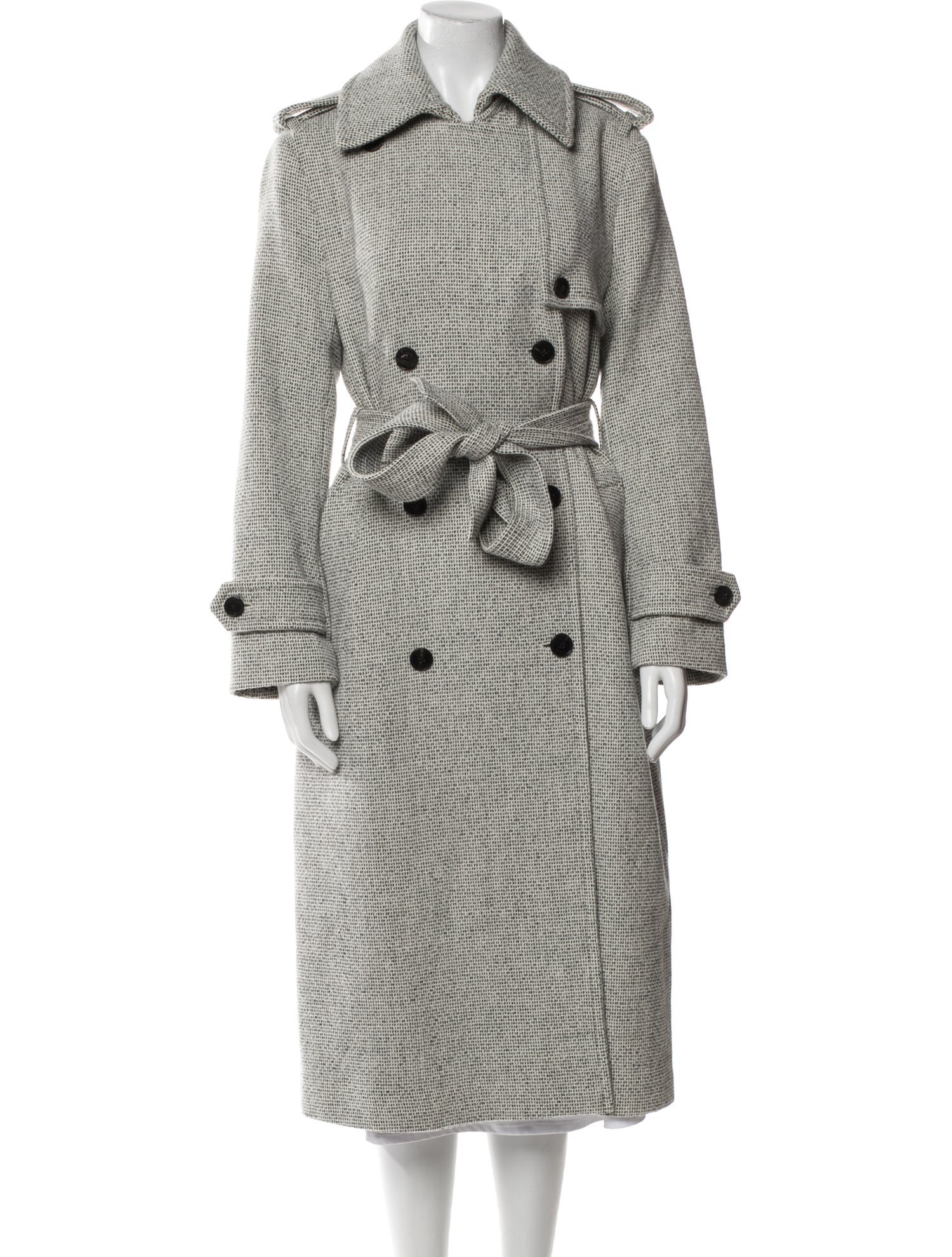 Reiss Wool Printed Trench Coat