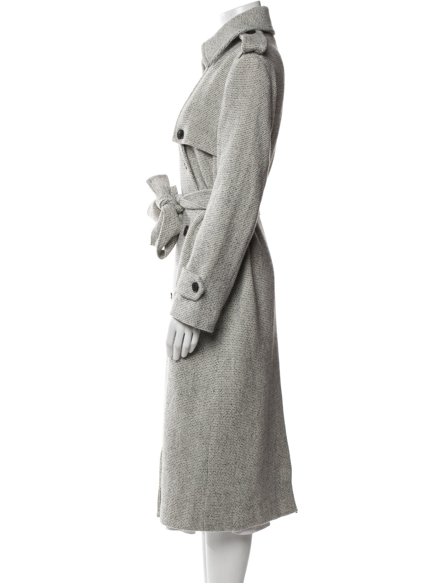 Reiss Wool Printed Trench Coat