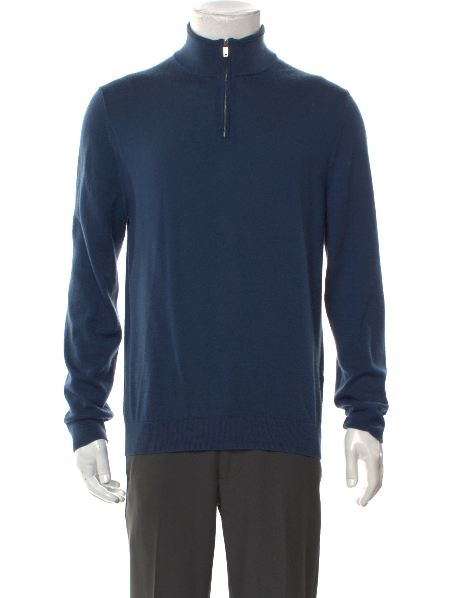 Reiss Merino Wool Mock Neck Polo Sweater