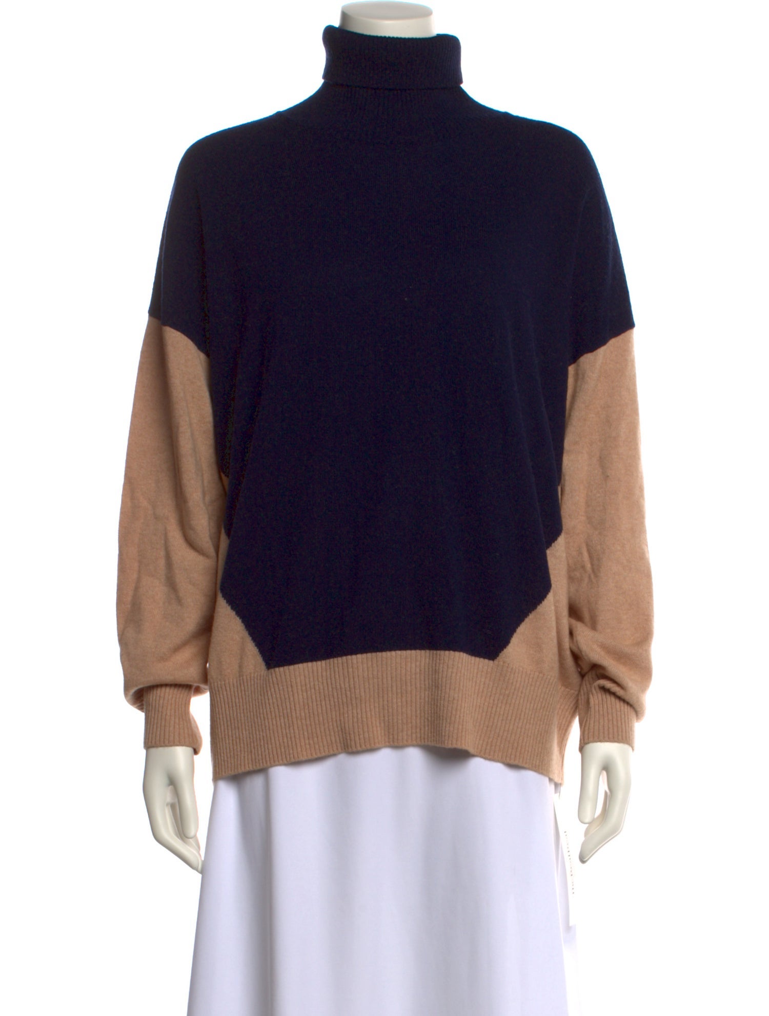 Reiss Colorblock Pattern Turtleneck Sweater