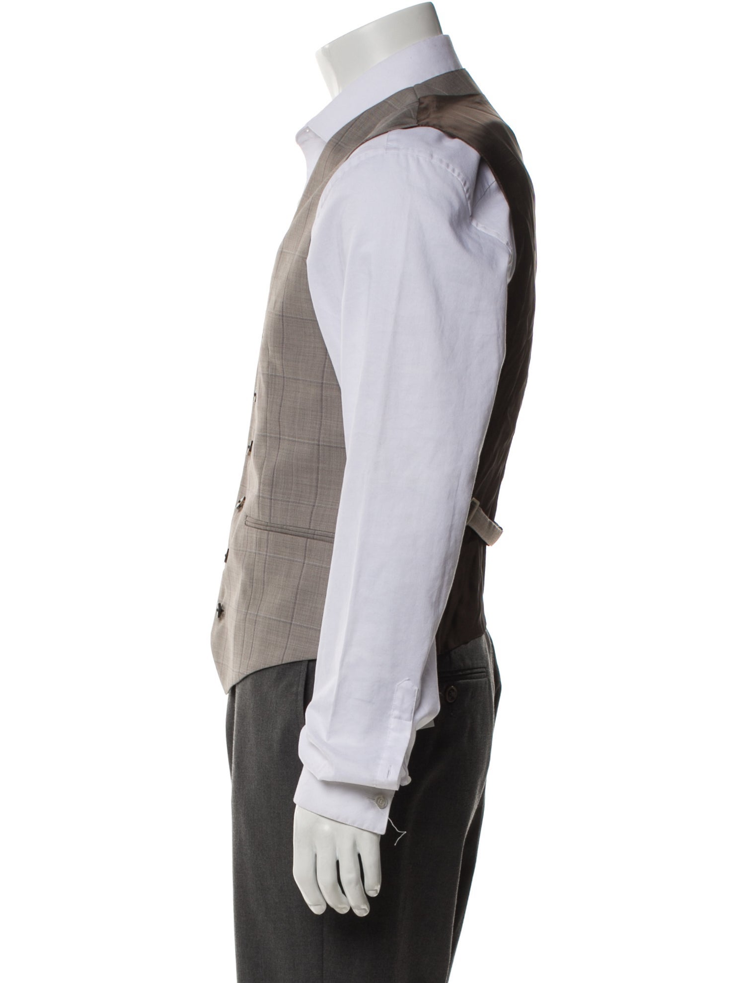 Reiss Plaid Print Suit Vest