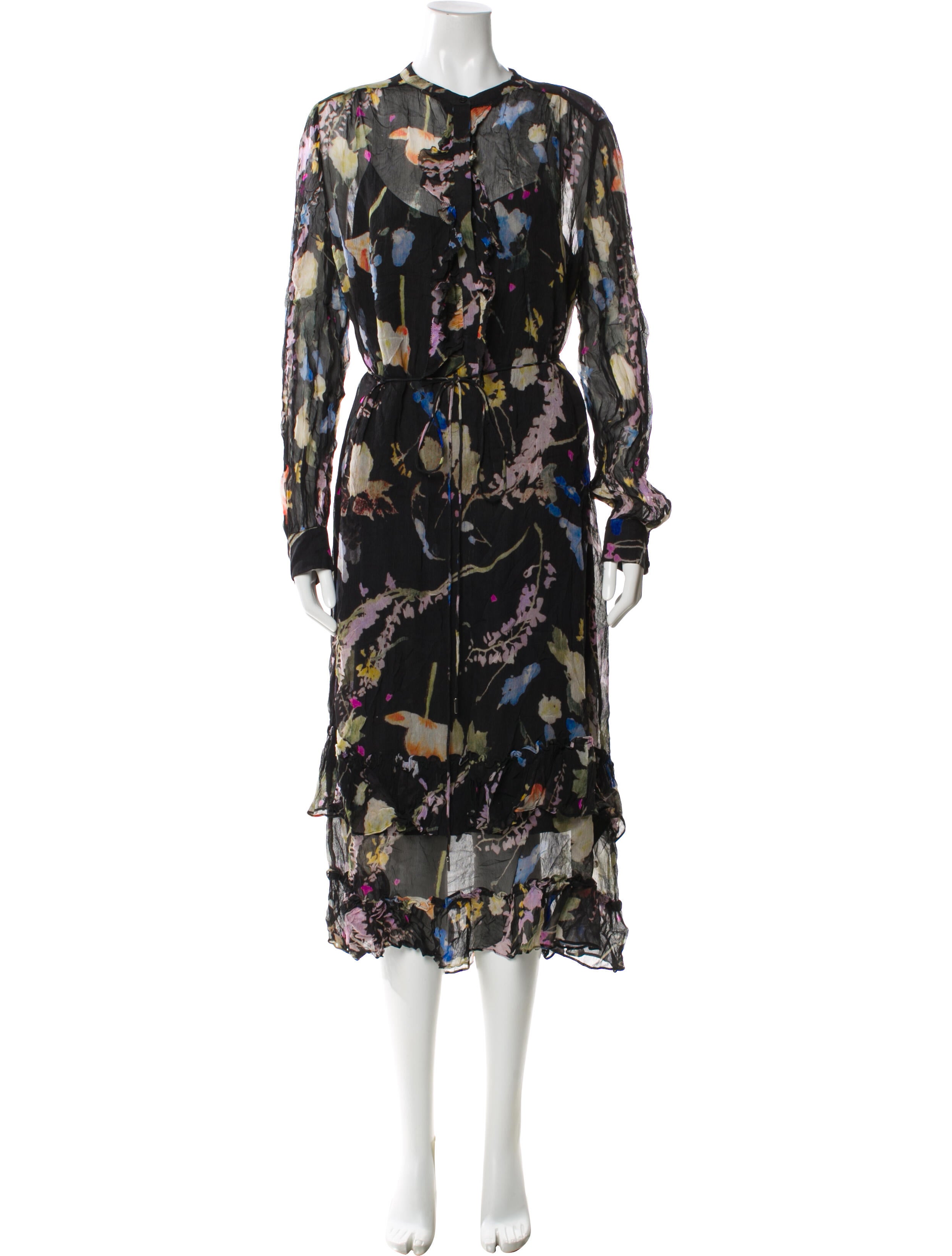 Reiss Floral Print Midi Length Dress
