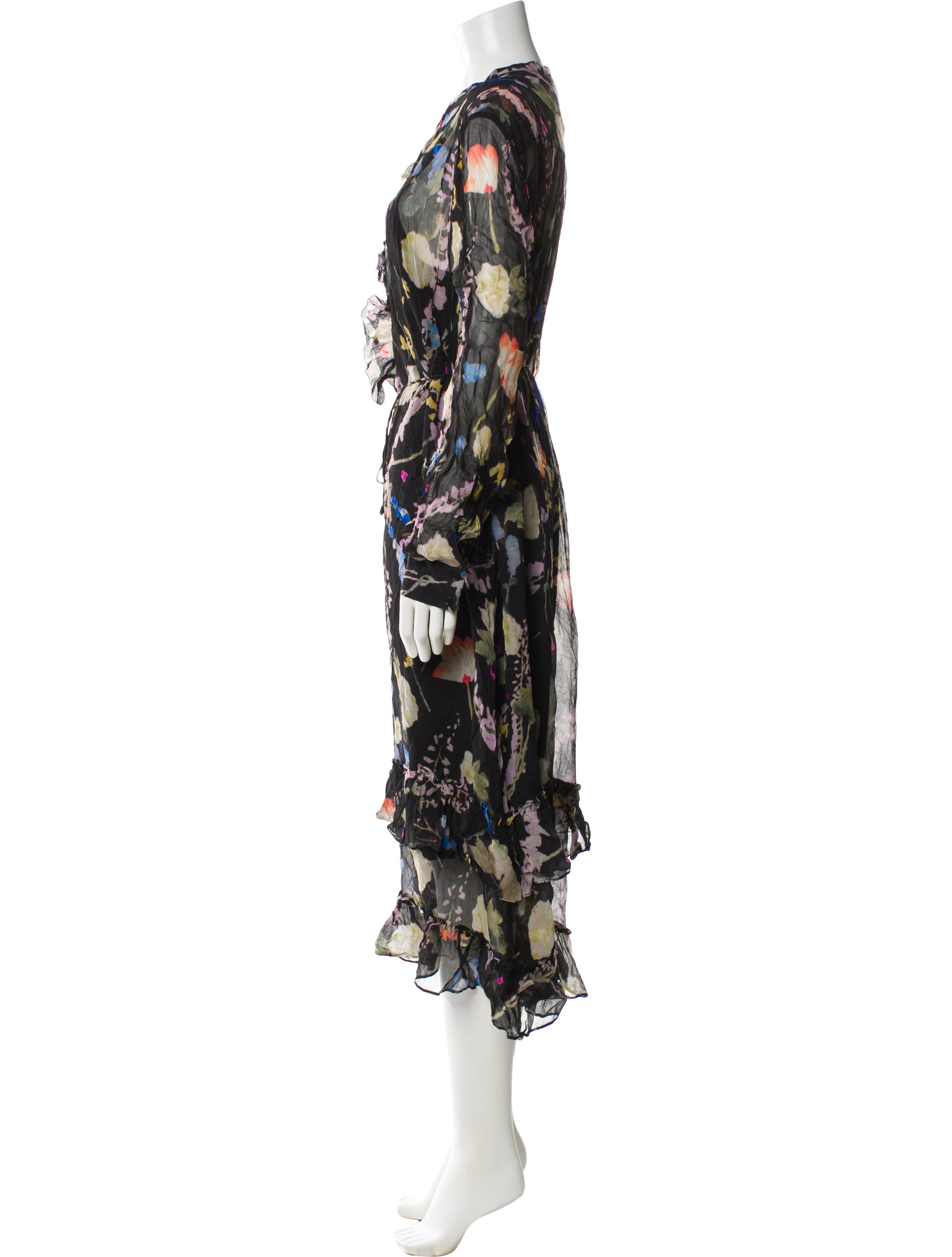 Reiss Floral Print Midi Length Dress