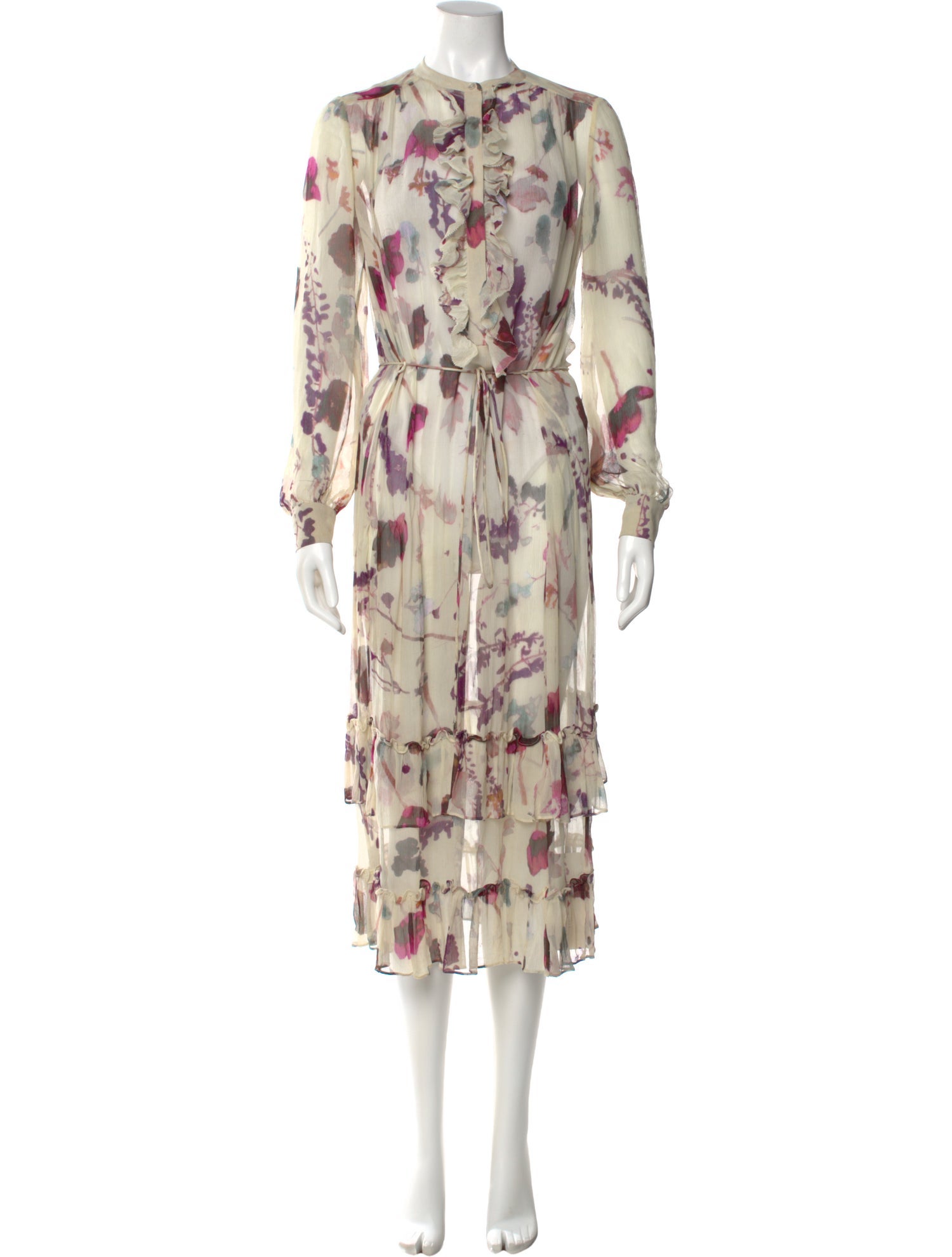 Reiss Floral Print Midi Length Dress