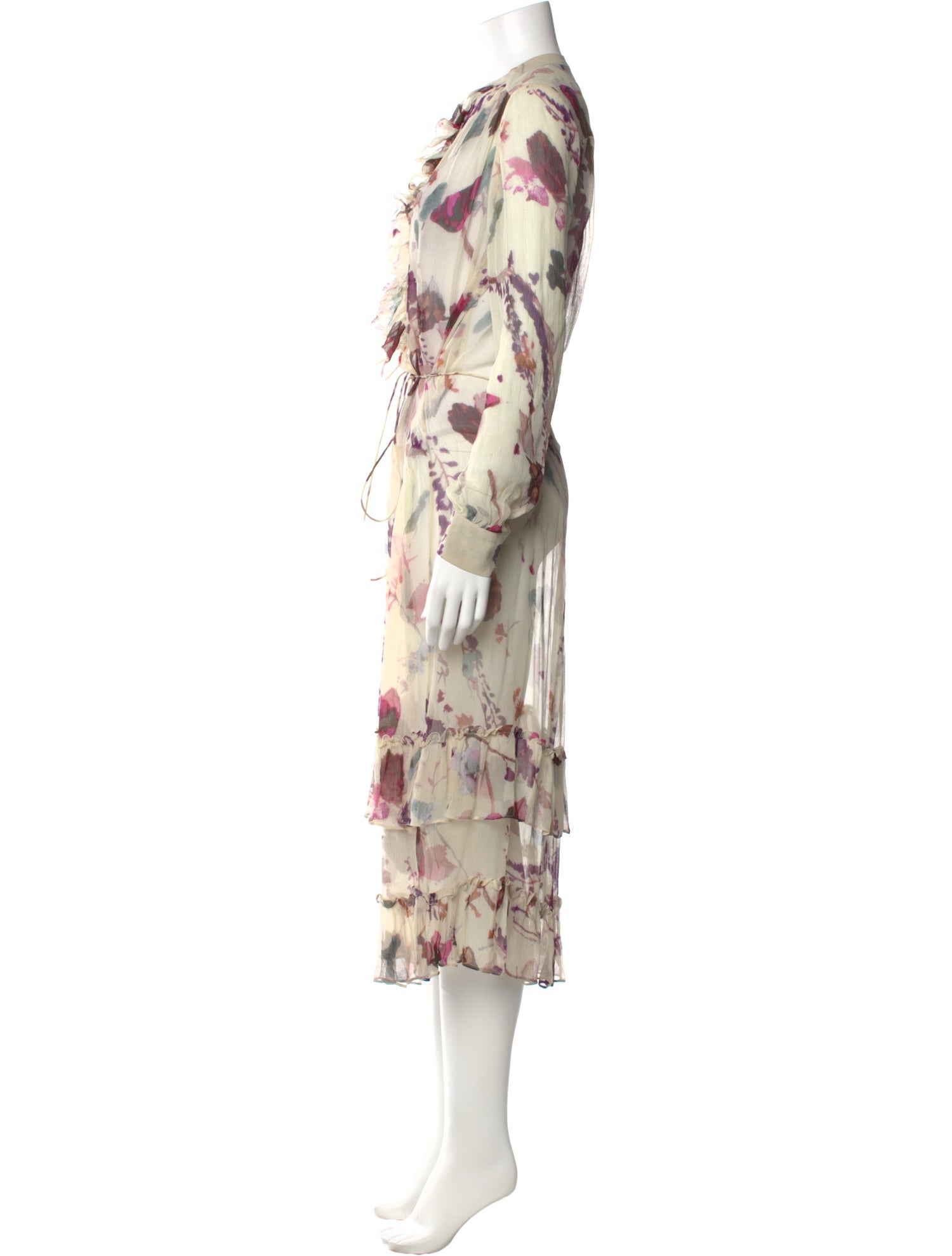 Reiss Floral Print Midi Length Dress
