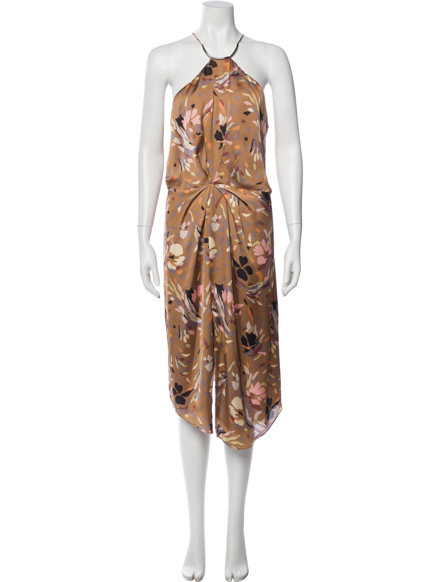 Reiss Printed Midi Length Dress