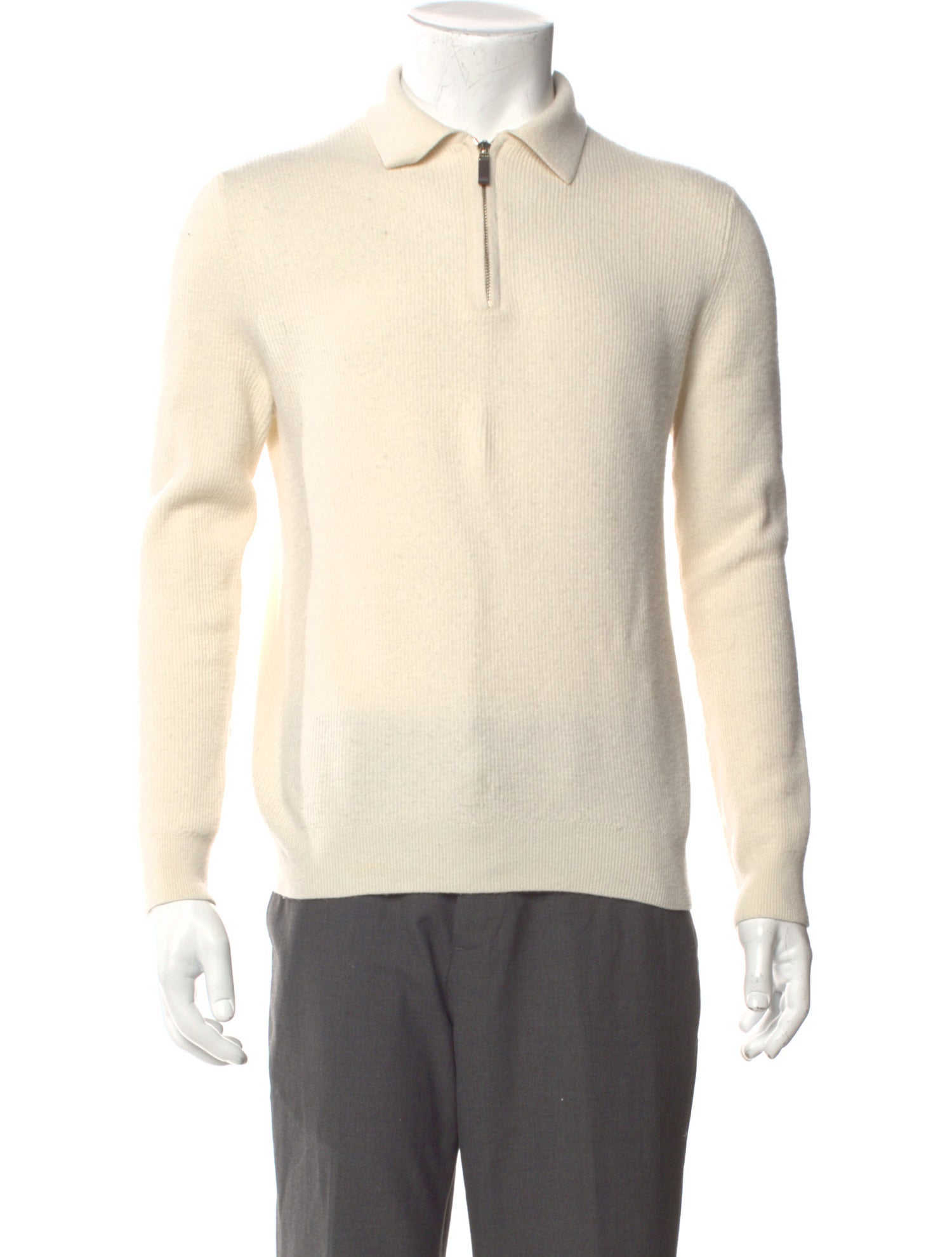 Reiss Merino Wool Collar Polo Sweater