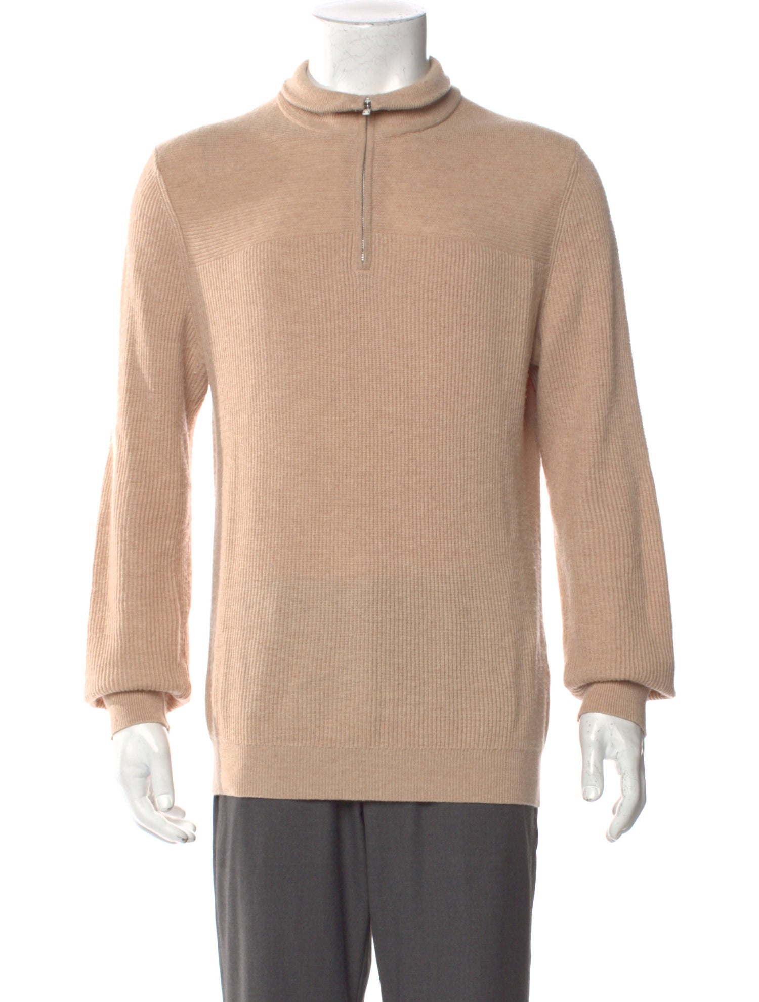 Reiss Mock Neck Long Sleeve Polo Sweater