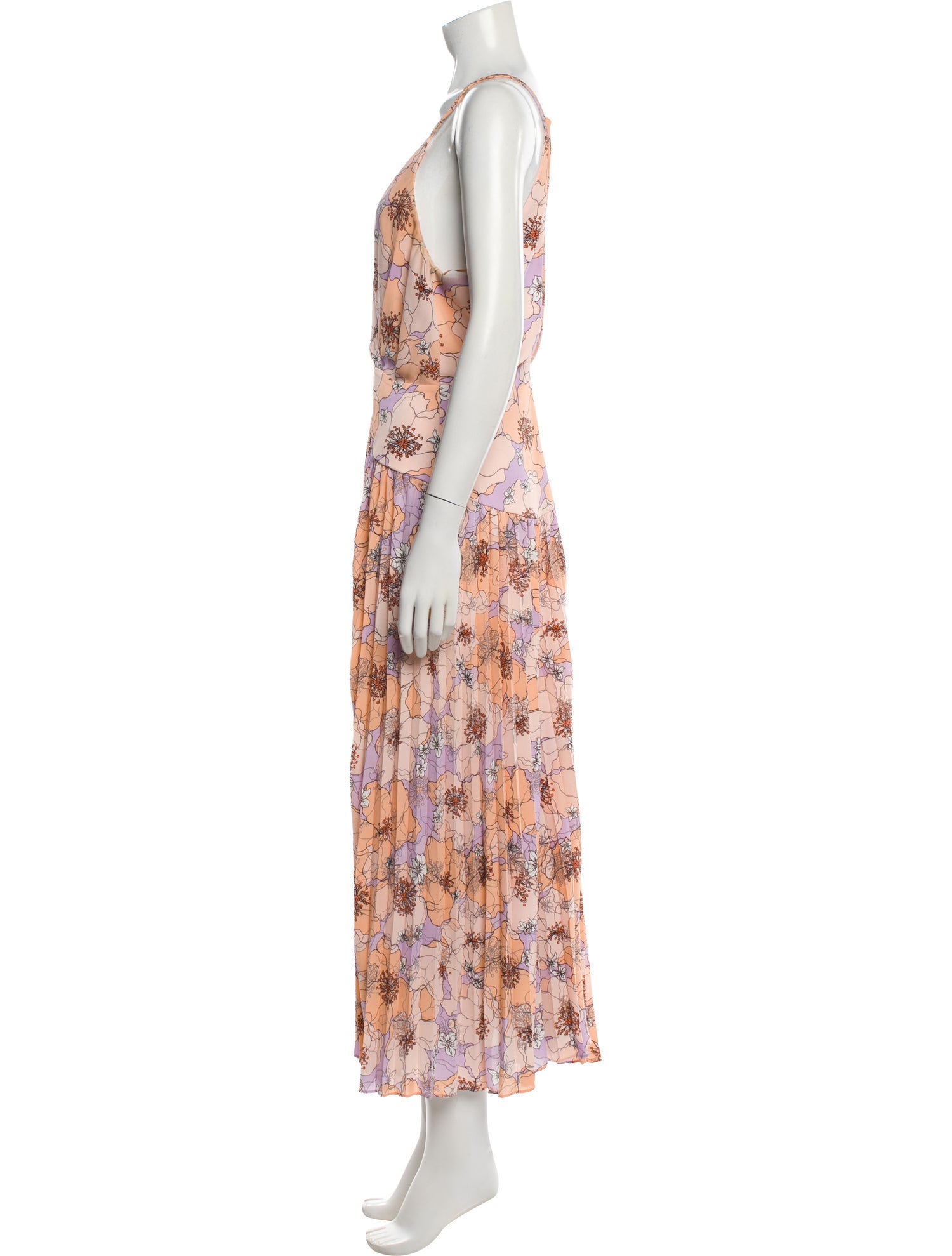 Reiss Floral Print Long Dress