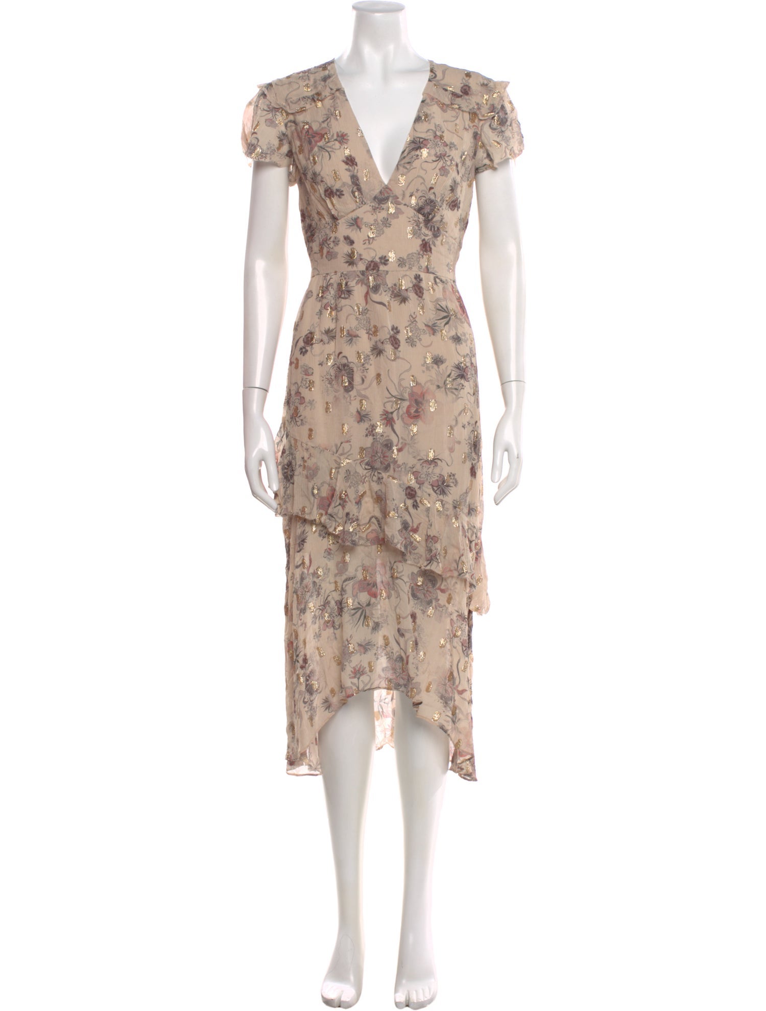 Reiss Floral Print Long Dress