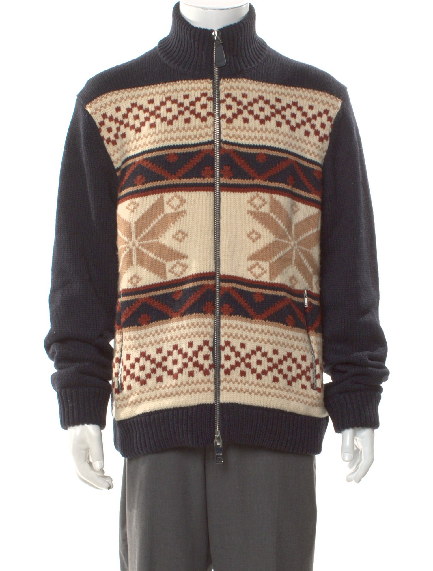 Reiss Printed Turtleneck Cardigan w/ Tags