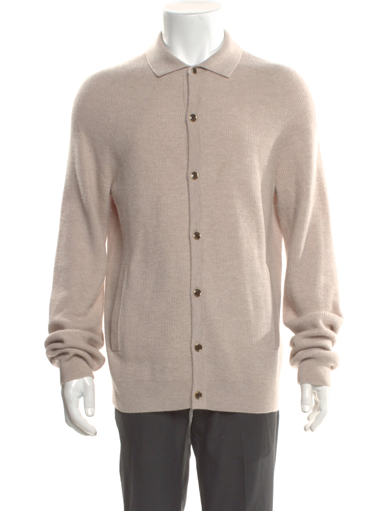 Reiss Merino Wool Mock Neck Cardigan