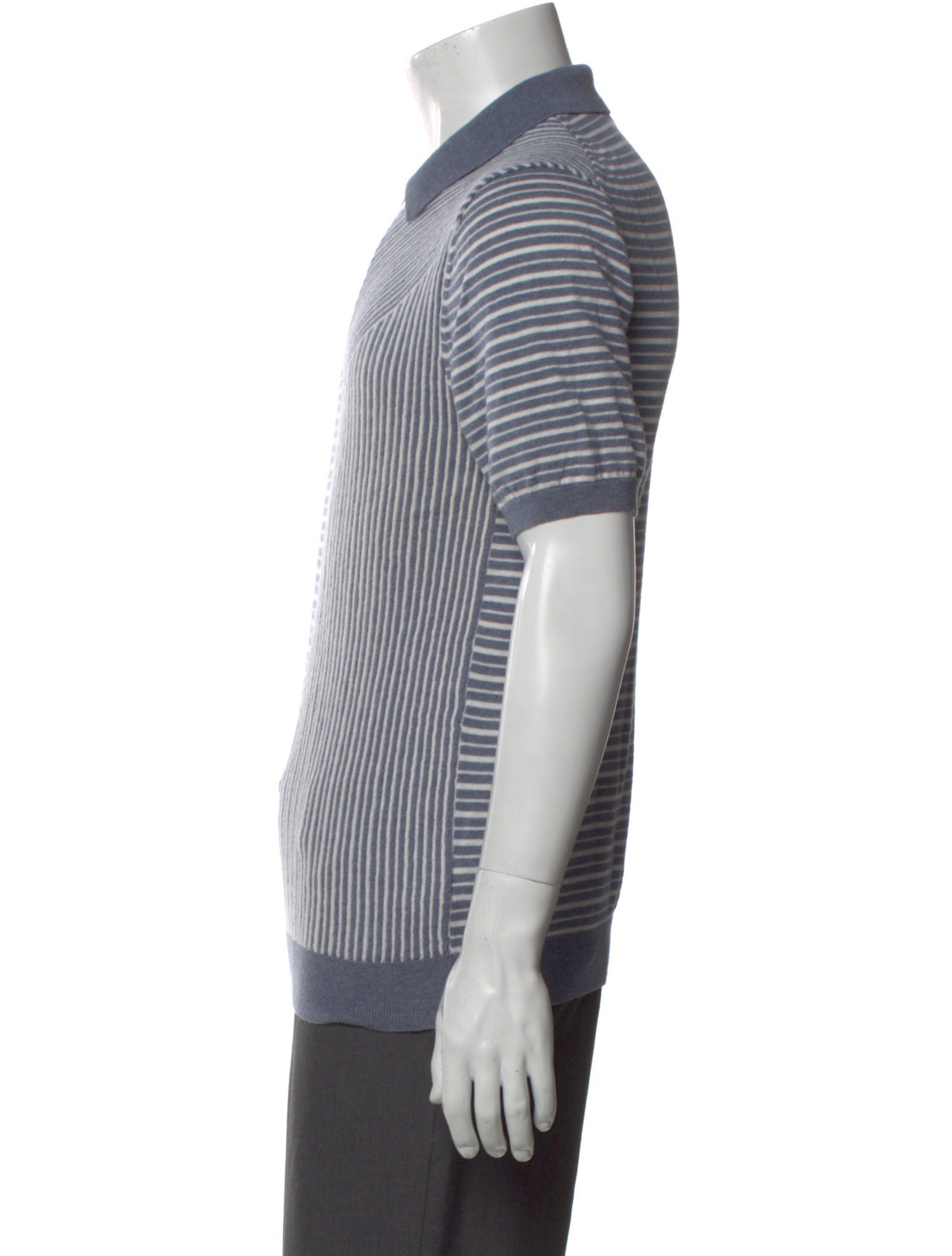 Reiss Striped Crew Neck Polo Sweater
