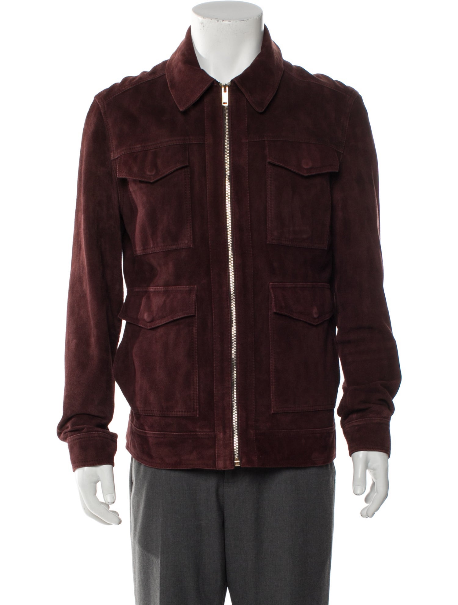 Reiss Goat Leather Utility Jacket