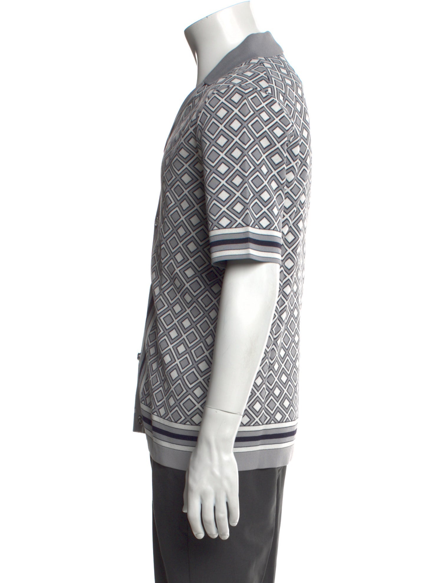 Reiss Patterned Collar Polo Sweater