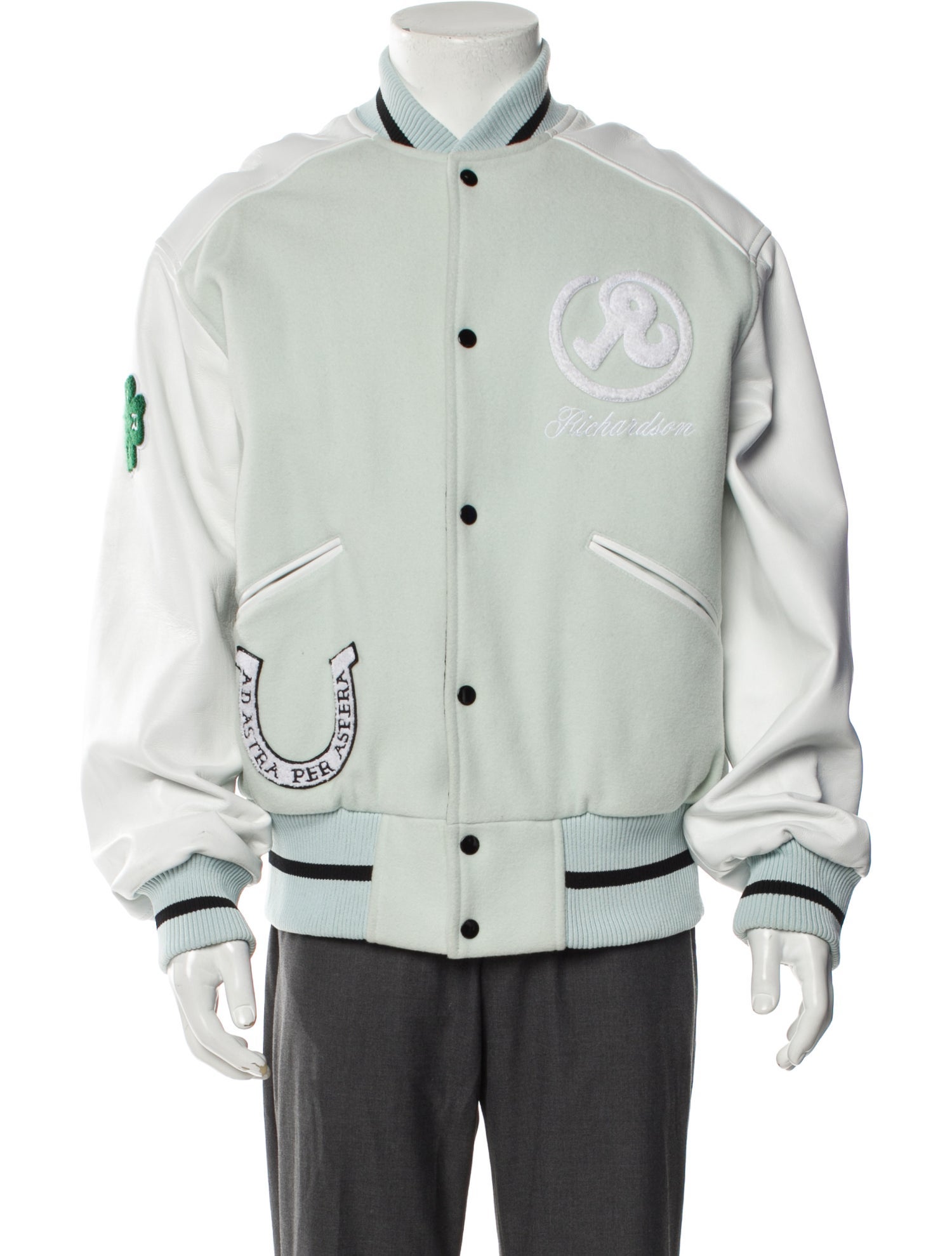 Richardson Wool Colorblock Pattern Varsity Jacket