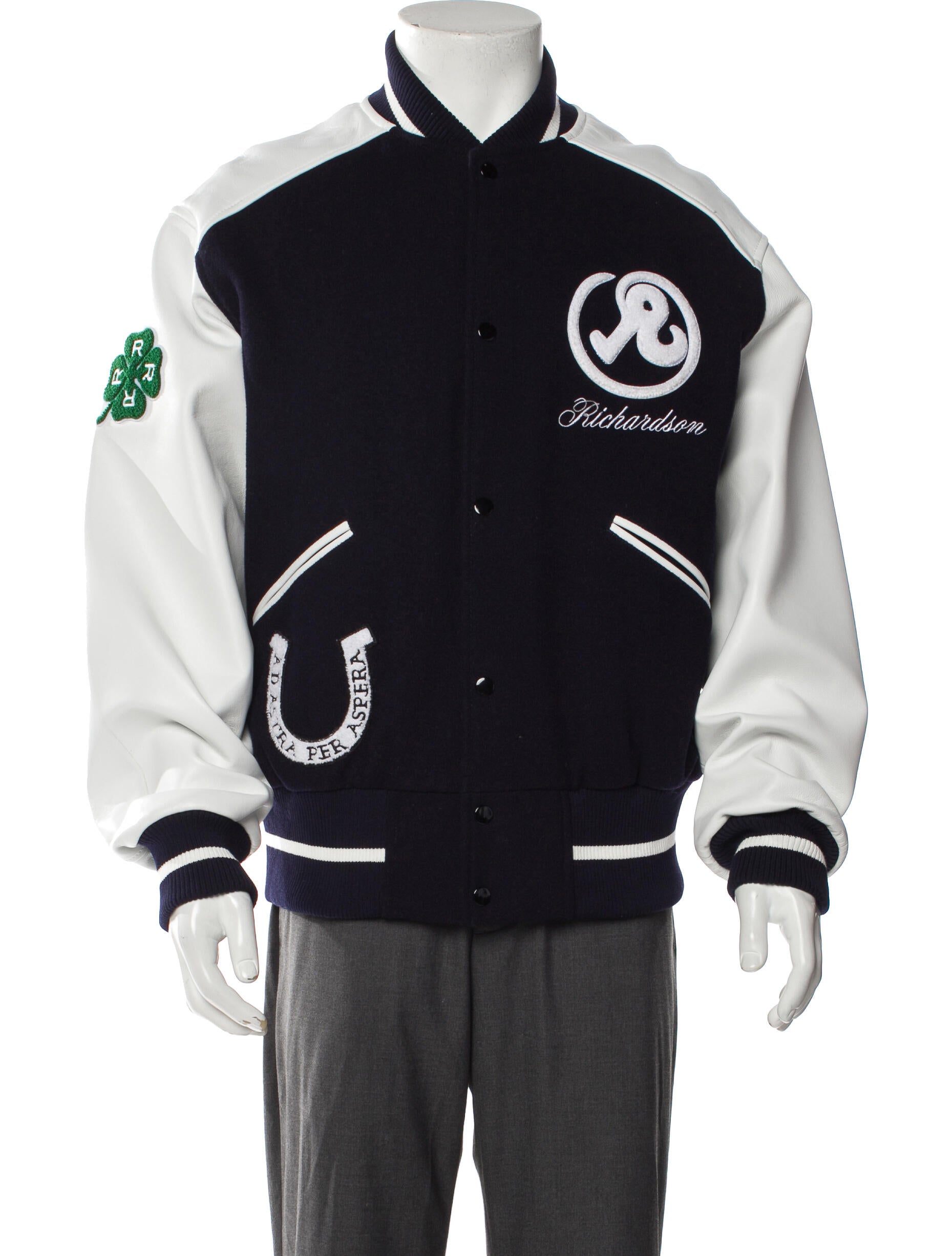 Richardson Wool Graphic Print Varsity Jacket