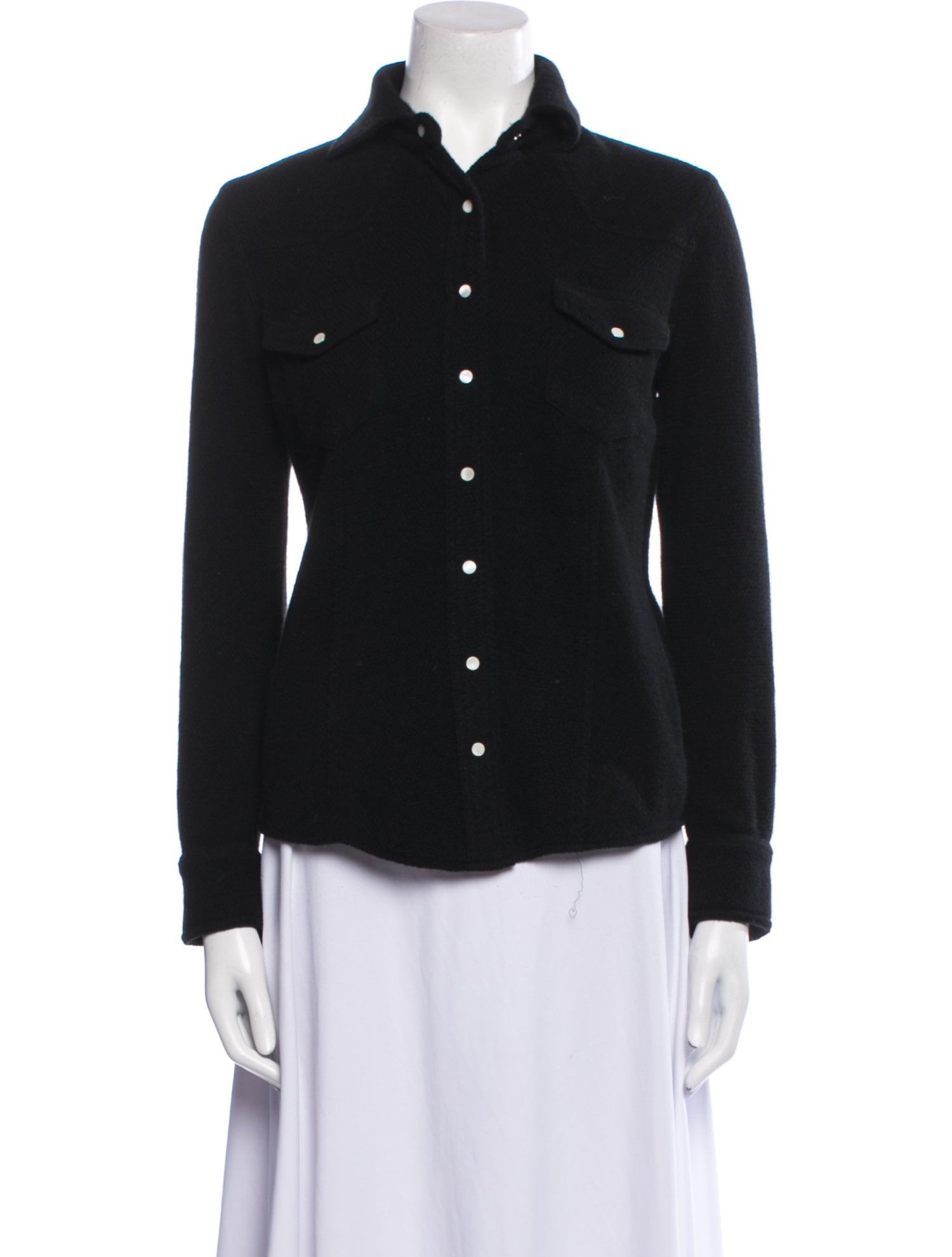 Richard Grand Cashmere Long Sleeve Button-Up Top
