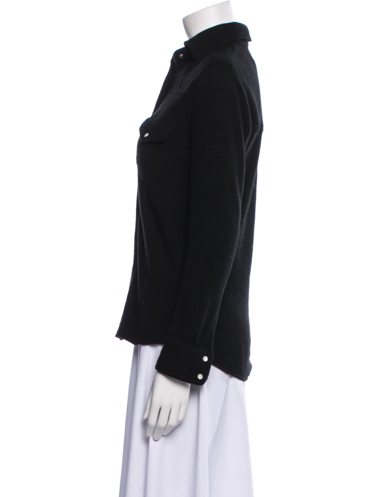 Richard Grand Cashmere Long Sleeve Button-Up Top