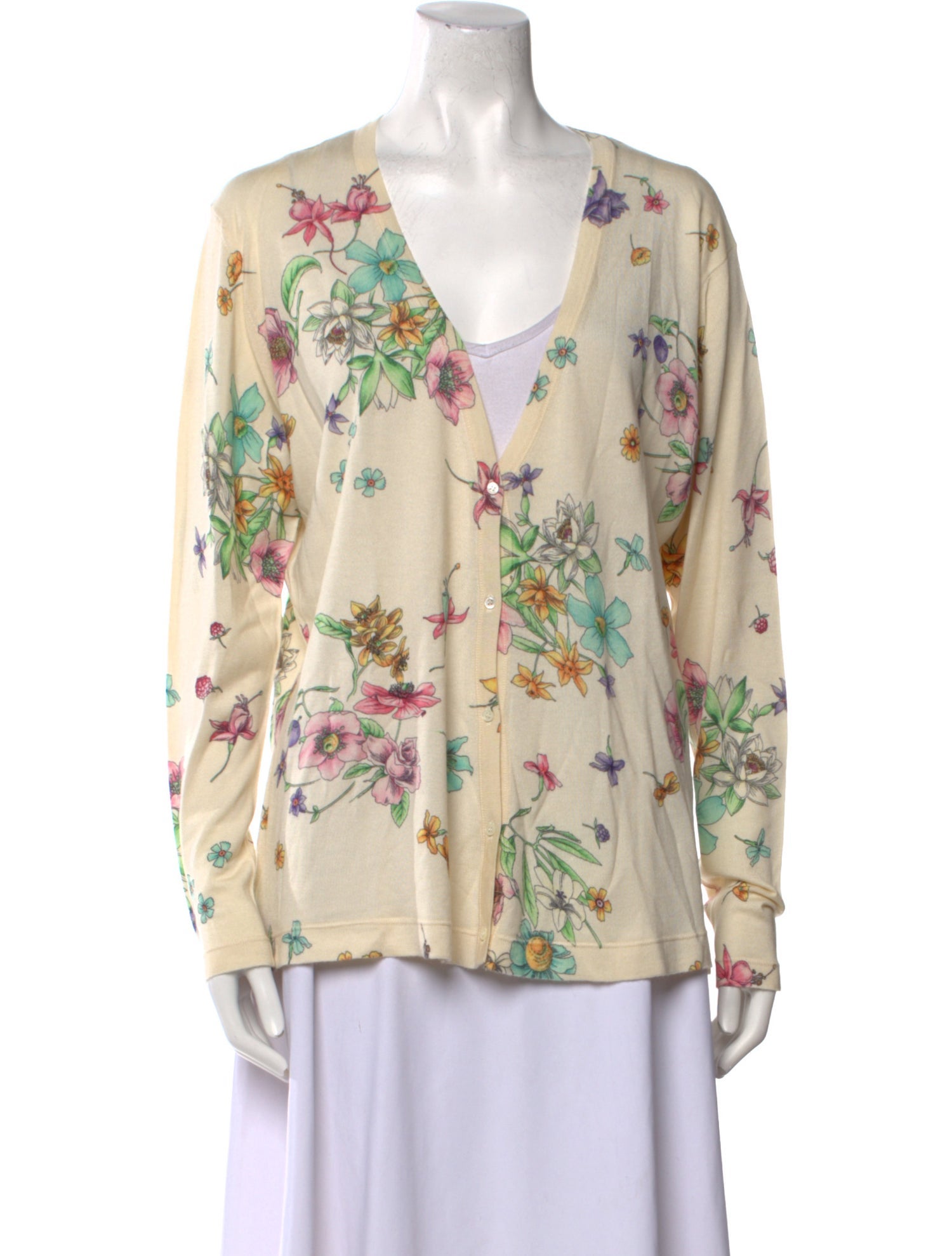Richard Grand Cashmere Floral Print Sweater