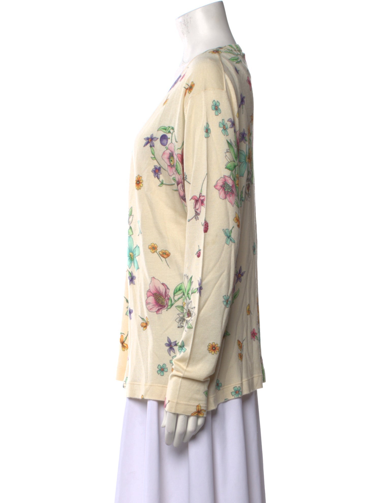 Richard Grand Cashmere Floral Print Sweater