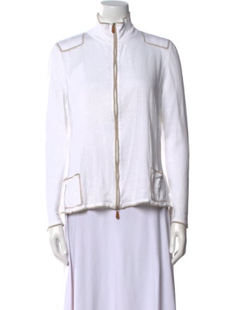 Richard Grand Mock Neck Long Sleeve Button-Up Top