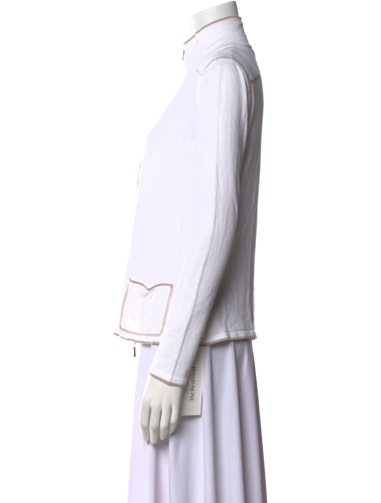 Richard Grand Mock Neck Long Sleeve Button-Up Top