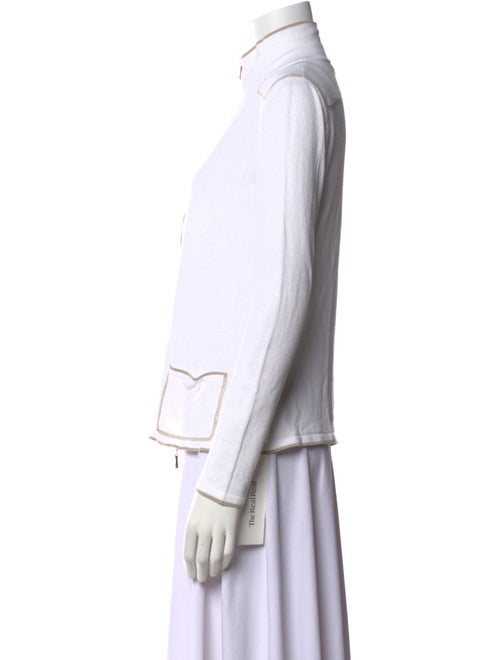 Richard Grand Mock Neck Long Sleeve Button-Up Top