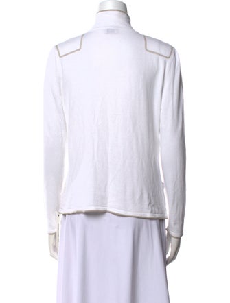 Richard Grand Mock Neck Long Sleeve Button-Up Top