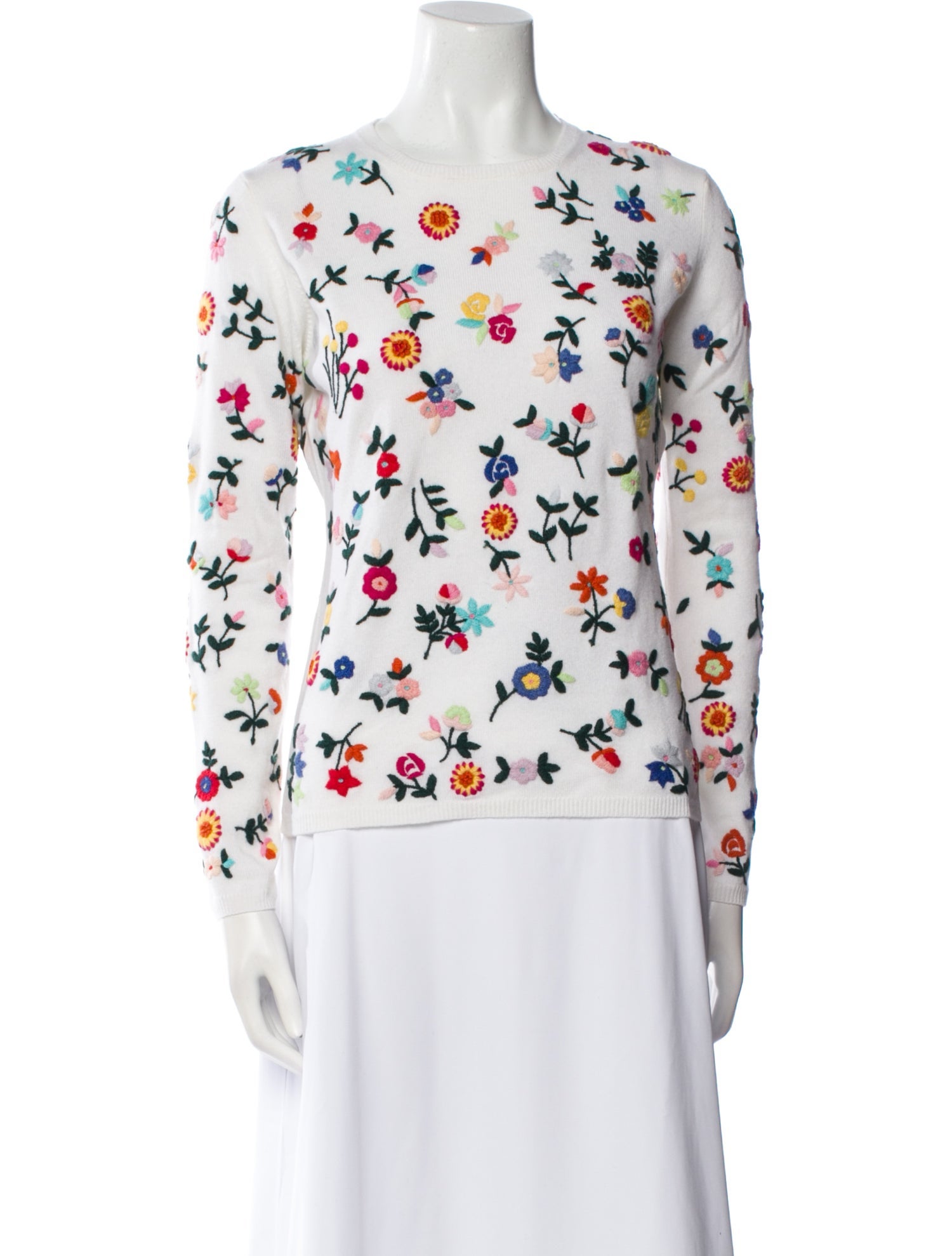 Richard Grand Cashmere Floral Print Sweater