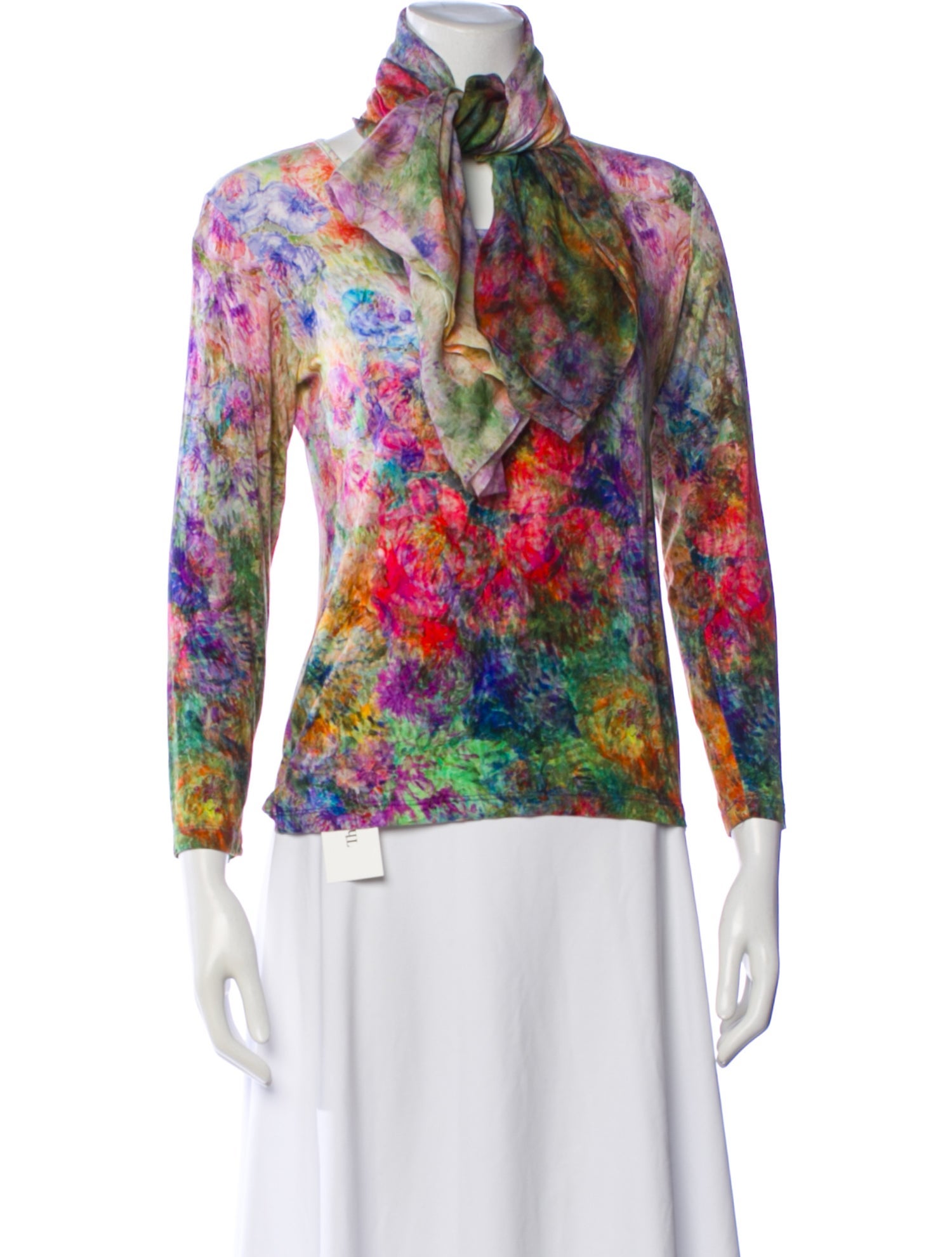 Richard Grand Floral Print Tie Neck Blouse