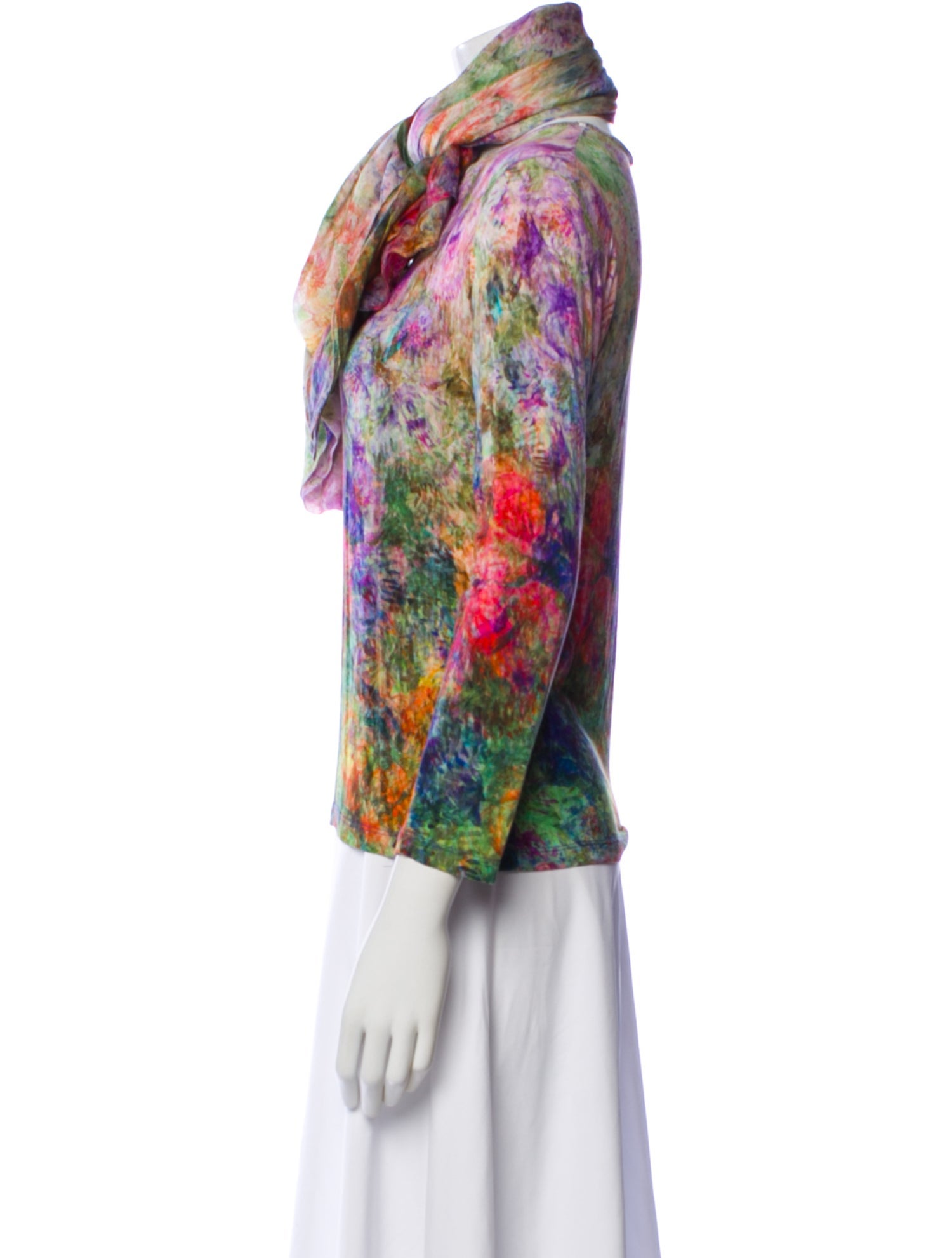 Richard Grand Floral Print Tie Neck Blouse