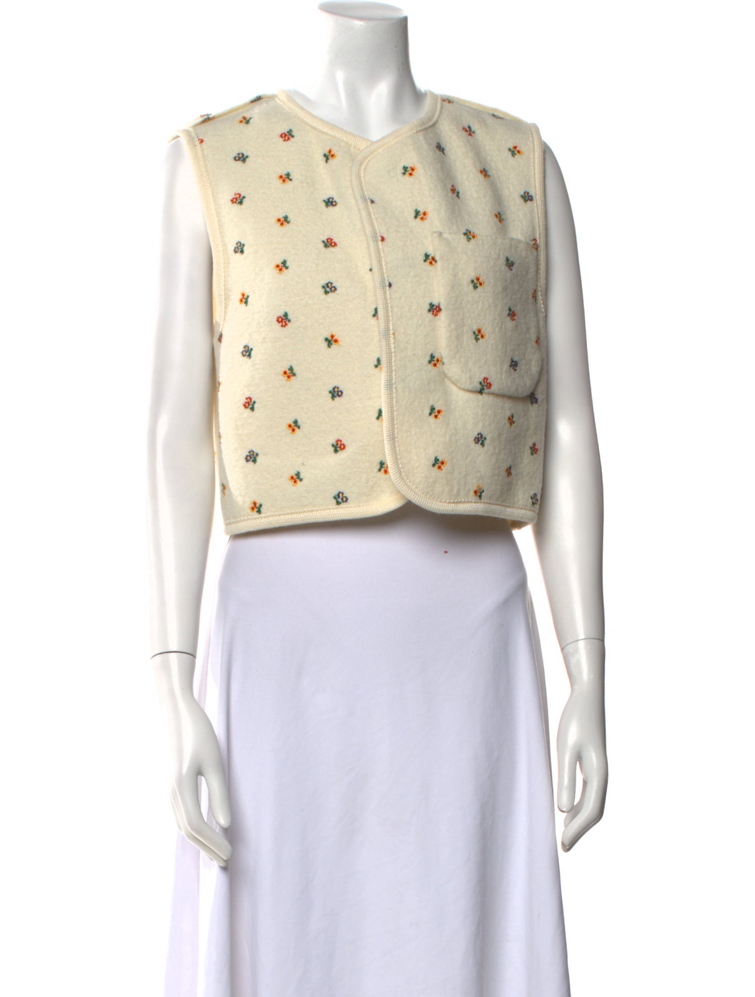 Rier Virgin Wool Printed Crop Top w/ Tags