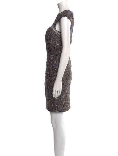 Teri Jon by Rickie Freeman Lace Pattern Mini Dress