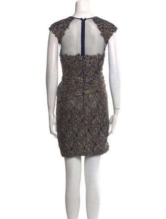 Teri Jon by Rickie Freeman Lace Pattern Mini Dress
