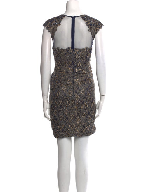 Teri Jon by Rickie Freeman Lace Pattern Mini Dress