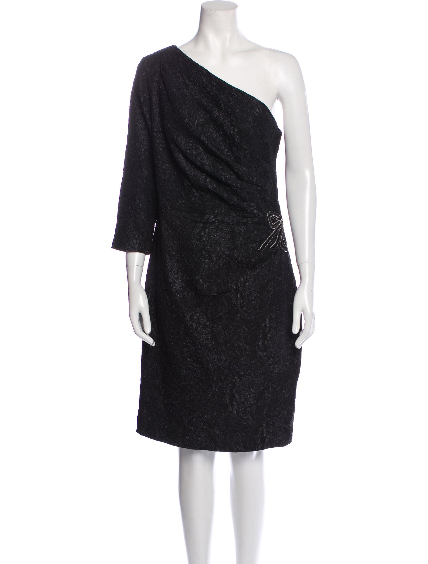 Teri Jon by Rickie Freeman One-Shoulder Knee-Length Dress