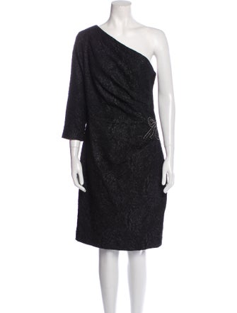 Teri Jon by Rickie Freeman One-Shoulder Knee-Length Dress