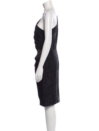 Teri Jon by Rickie Freeman One-Shoulder Knee-Length Dress
