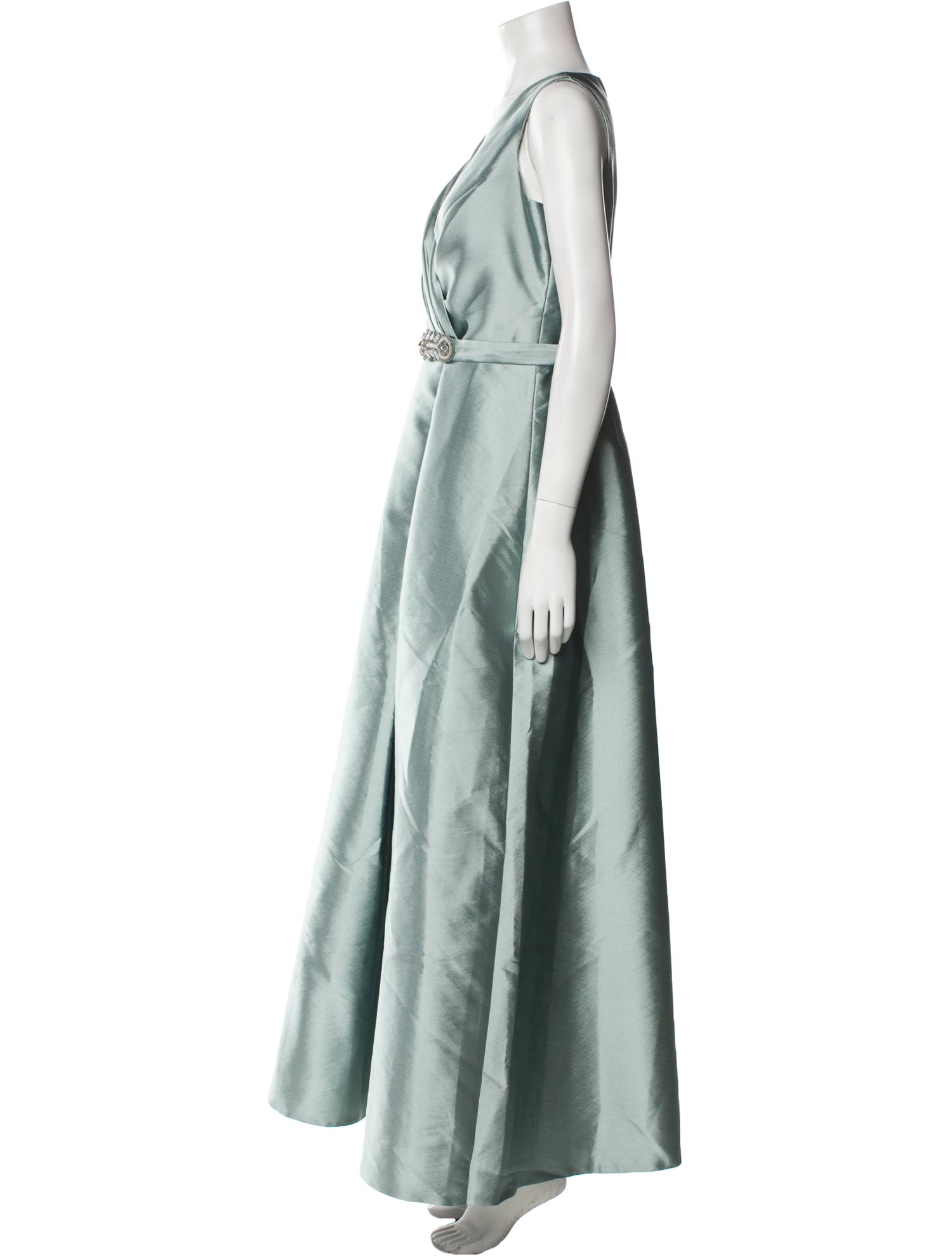 Teri Jon by Rickie Freeman V-Neck Long Dress