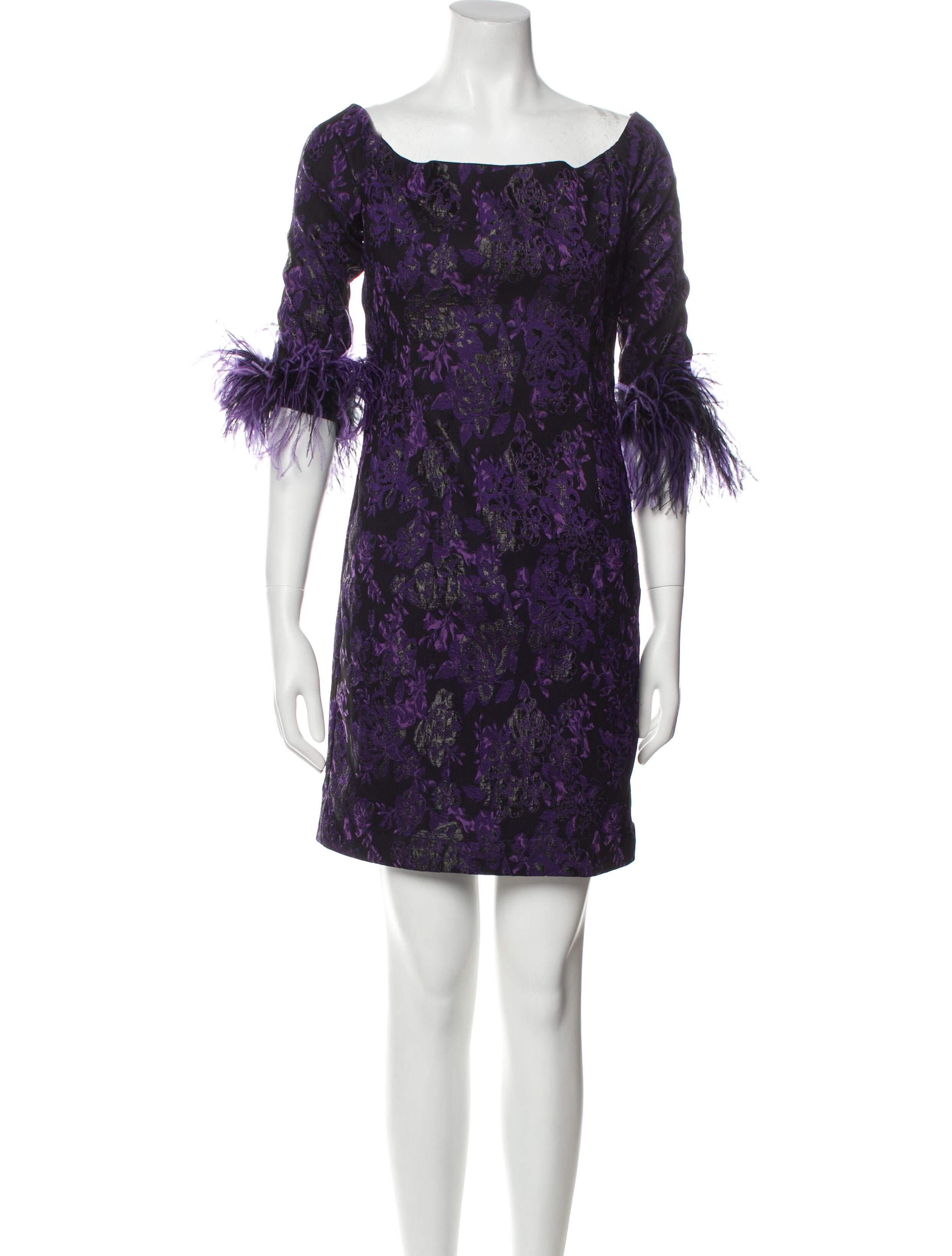 Teri Jon by Rickie Freeman Square Neckline Knee-Length Dress