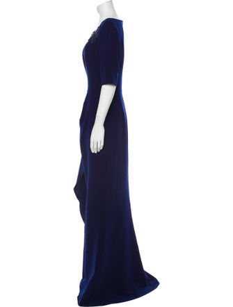 Teri Jon by Rickie Freeman V-Neck Long Dress