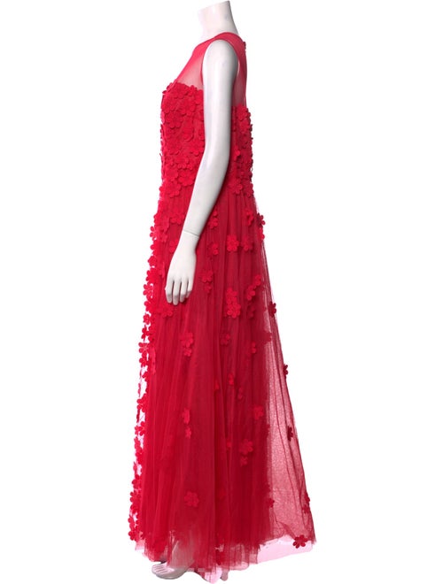 Teri Jon by Rickie Freeman Lace Pattern Long Dress