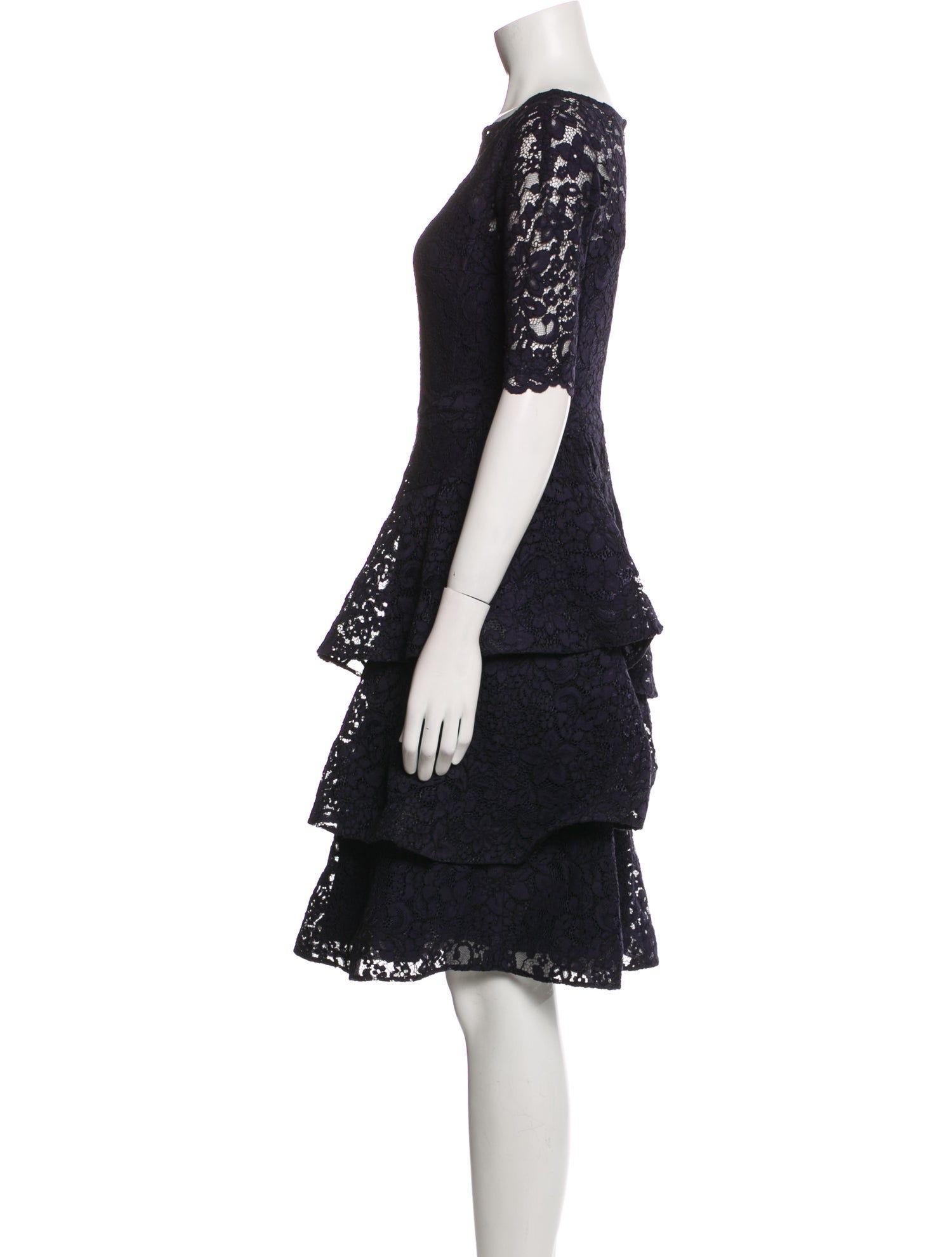 Teri Jon by Rickie Freeman Lace Pattern Knee-Length Dress
