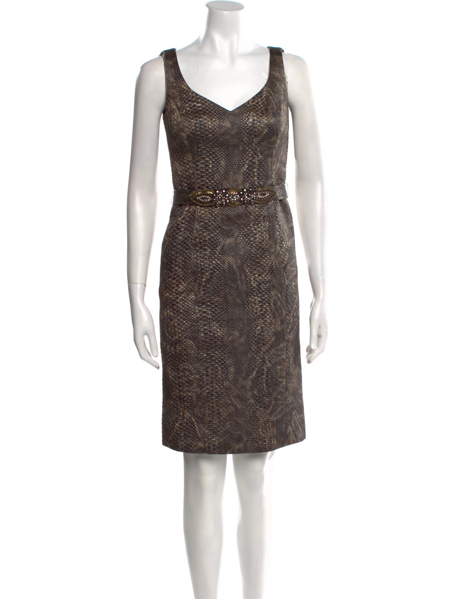 Teri Jon by Rickie Freeman Animal Print Knee-Length Dress